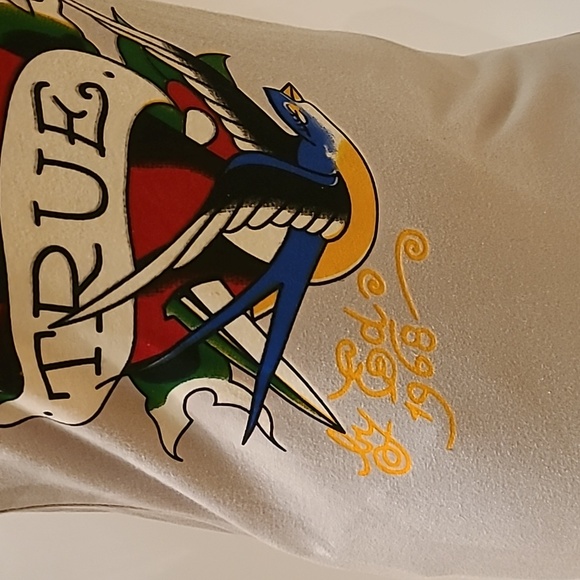 Ed hardy long logo "true" t-shirt size Medium light gray - Picture 3 of 10